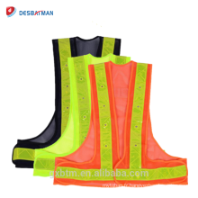 Gilet de sécurité mené réfléchissant de PVC de Gilet de Gilet noir jaune fluorescent de Gilet de haute visibilité pour courir le jogging Cyclisme